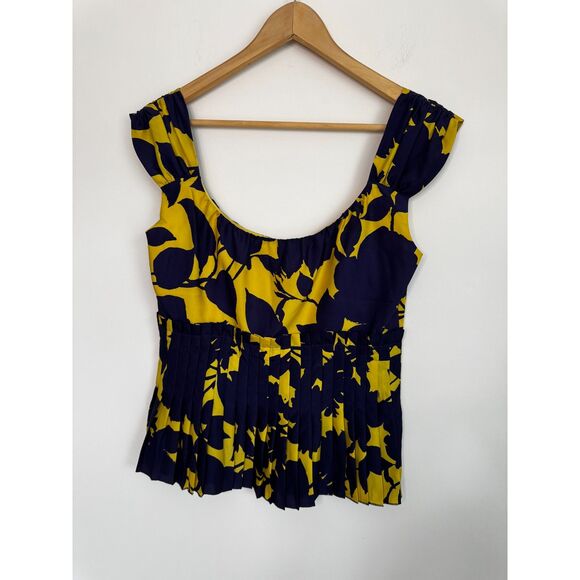 Moschino Cheap & Chic Silk Pleated Peplum Top Size 10 - Picture 4 of 7